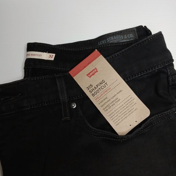 Levi's Women's 315 Shaping Mid-Rise Bootcut Black Jeans Size 32×32 New - Picture 5 of 12